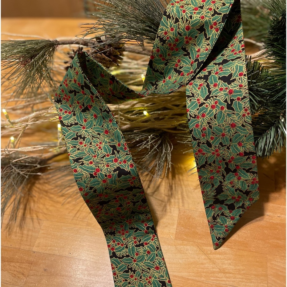 Christmas Handmade Cotton Hair Scarf; Tie Headband; Purse Scarf; Narrow Scarf